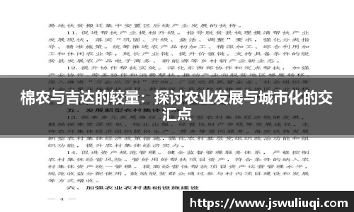 棉农与吉达的较量：探讨农业发展与城市化的交汇点